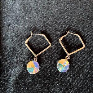 Sabika Silver Crystal A/B Geometric Earrings